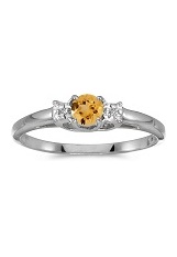 handsome round citrine gemstone diamond baby birthstone ring